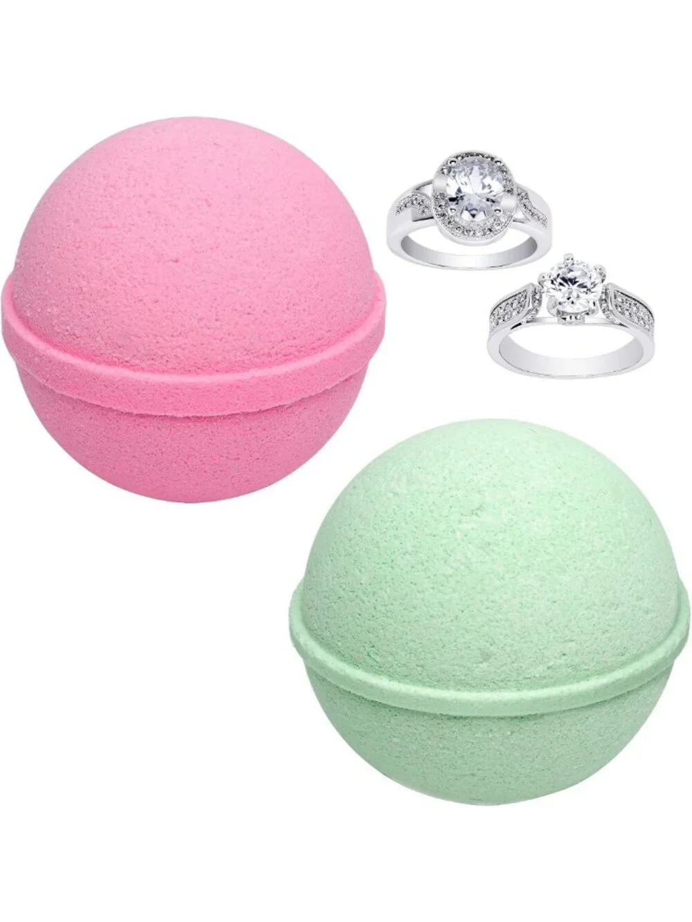 Mermaid Love Potion Bath Bombs Gift Set - 2 Bath Fizzies with Surprise Ring